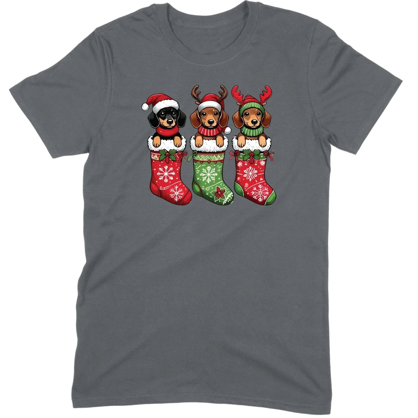 Christmas Dachshund Stocking Trio Tee