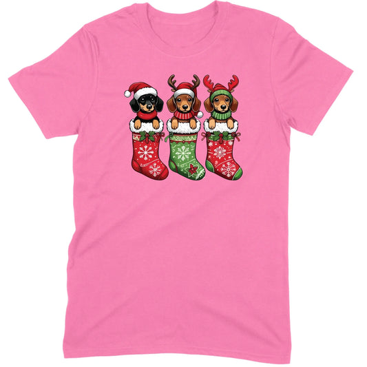 Christmas Dachshund Stocking Trio Tee