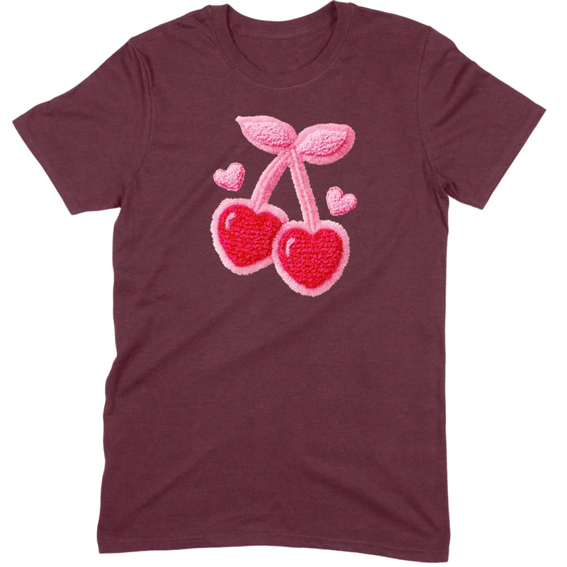 Chenille Heart Cherries Tee