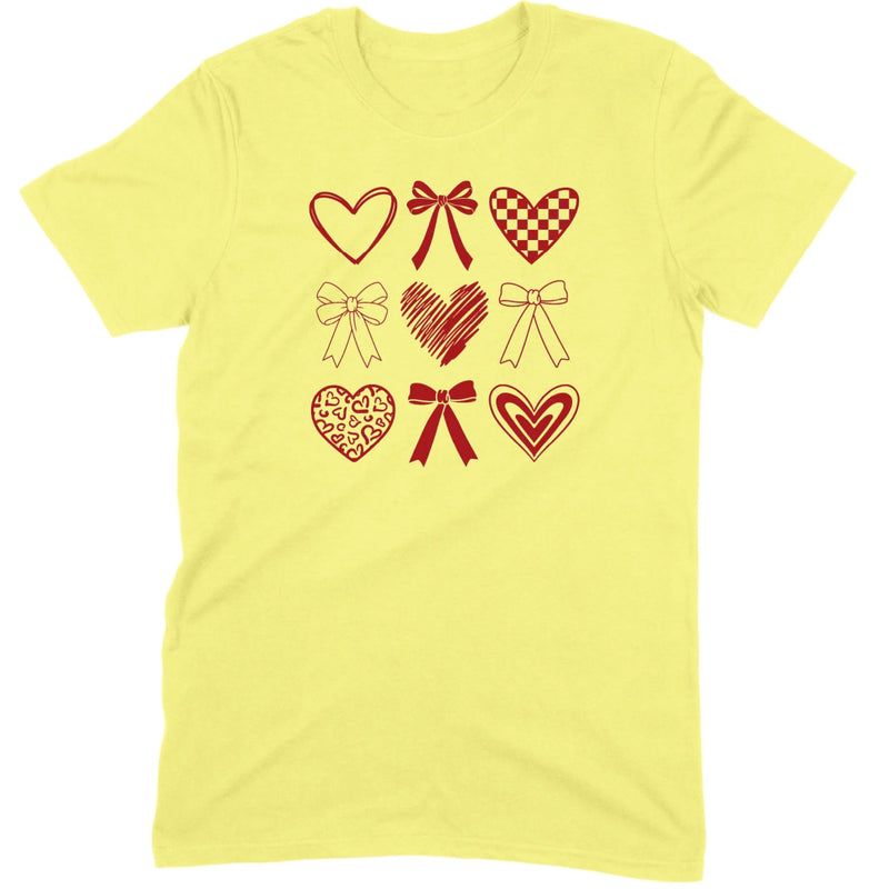 Minimalist Heart & Bow Grid Tee
