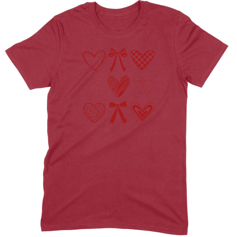 Minimalist Heart & Bow Grid Tee