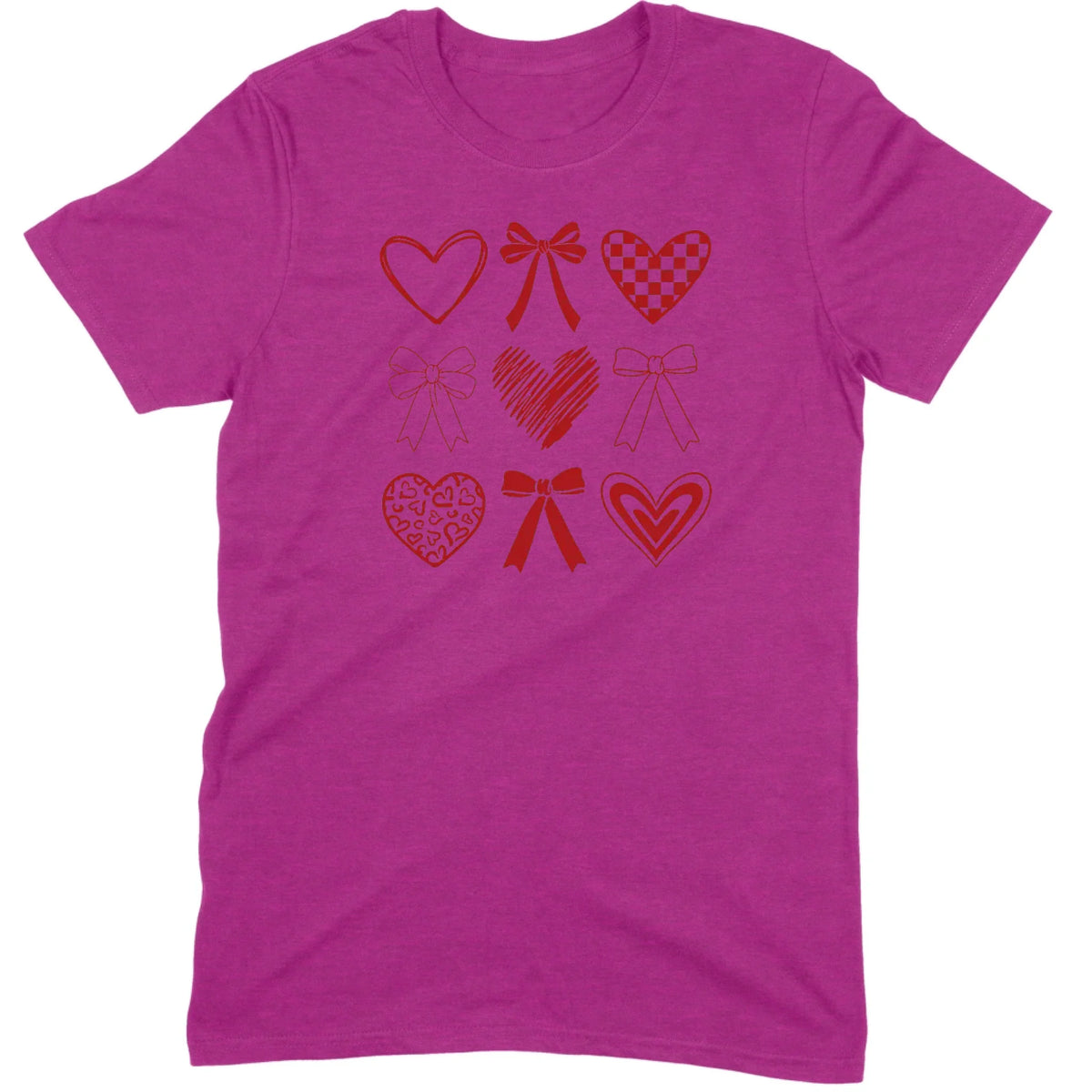 Minimalist Heart & Bow Grid Tee