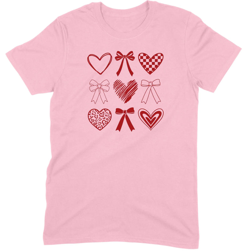Minimalist Heart & Bow Grid Tee