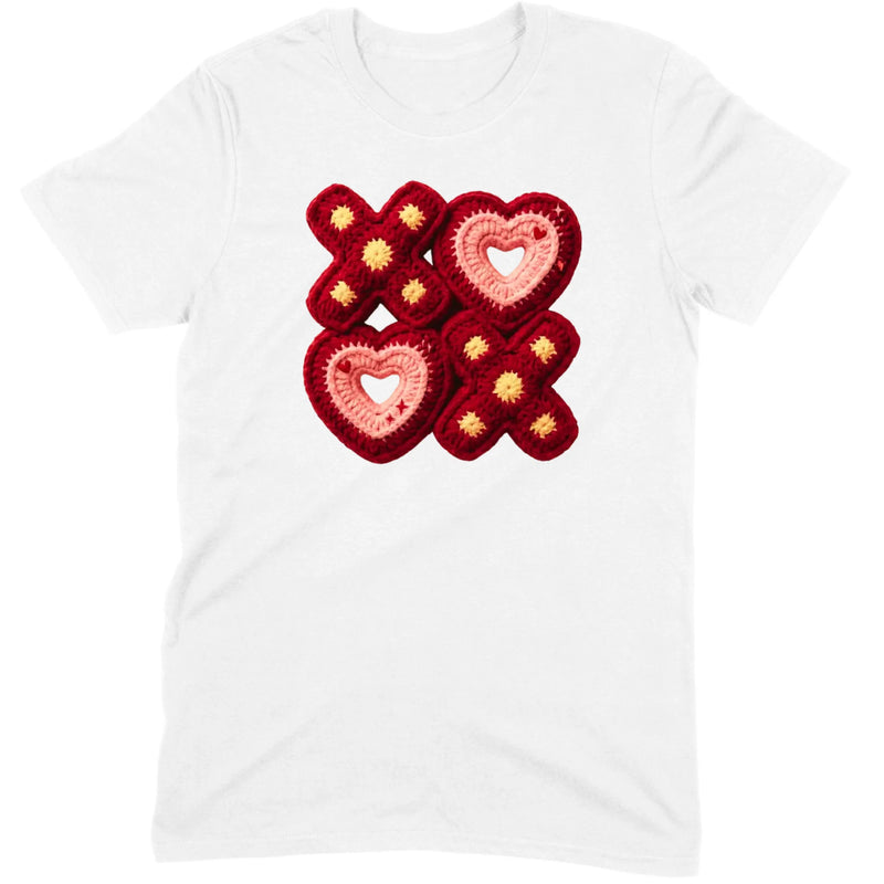 Retro Folk Crochet: Hearts and X's Tee