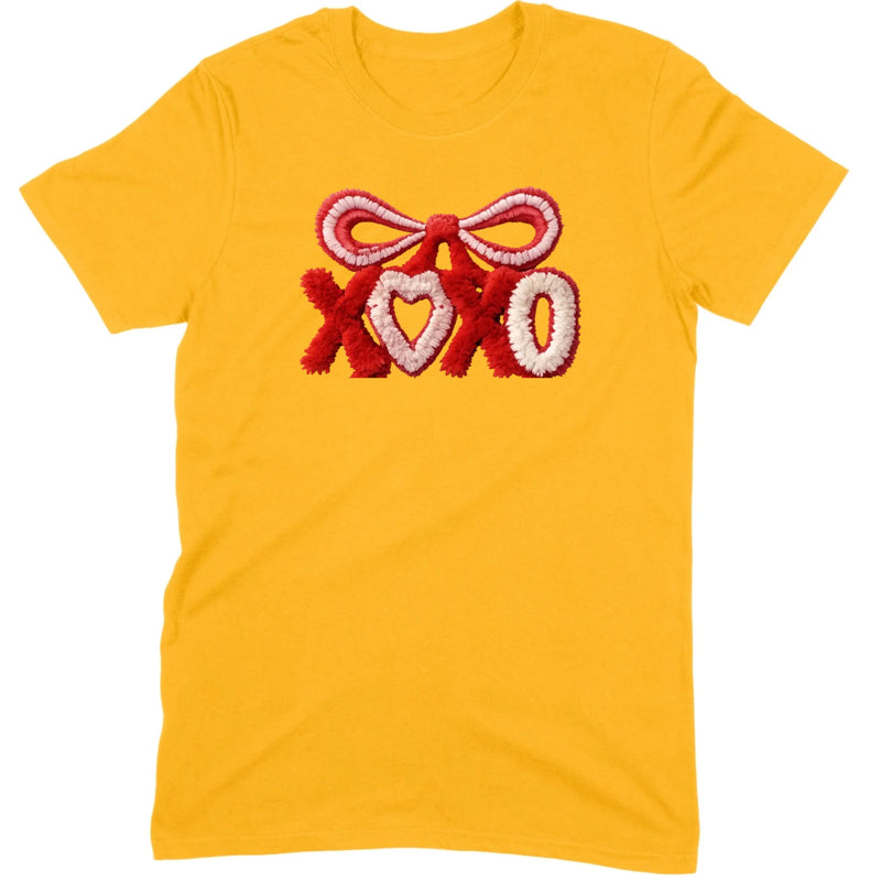Fuzzy Texture XOXO Ribbon Tee