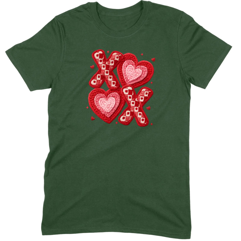 Textured Hearts & Crochet XOXO Folk Art Tee