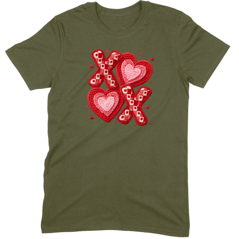 Textured Hearts & Crochet XOXO Folk Art Tee