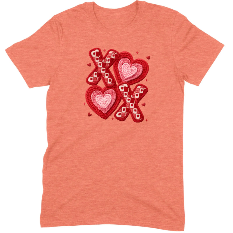 Textured Hearts & Crochet XOXO Folk Art Tee