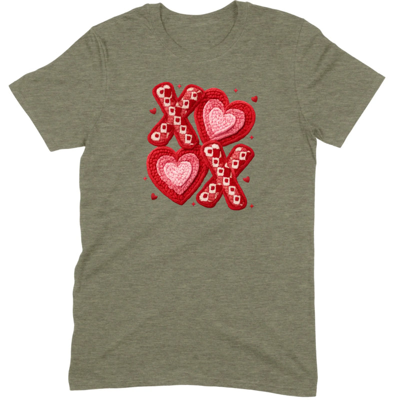Textured Hearts & Crochet XOXO Folk Art Tee