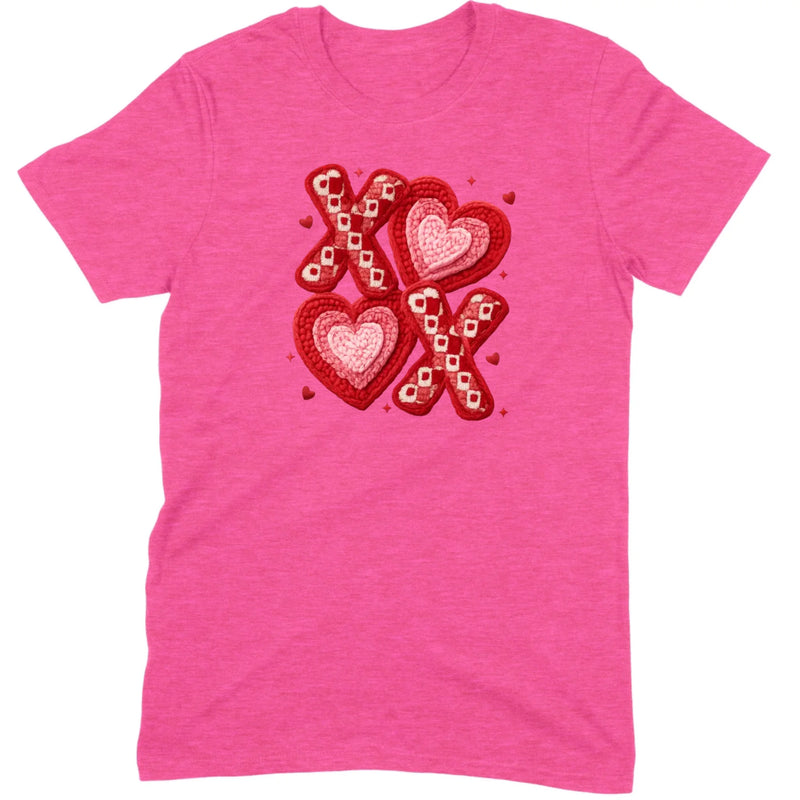 Textured Hearts & Crochet XOXO Folk Art Tee