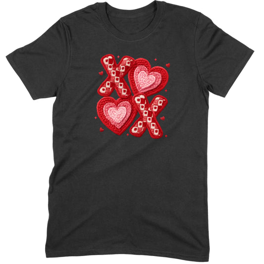 Textured Hearts & Crochet XOXO Folk Art Tee