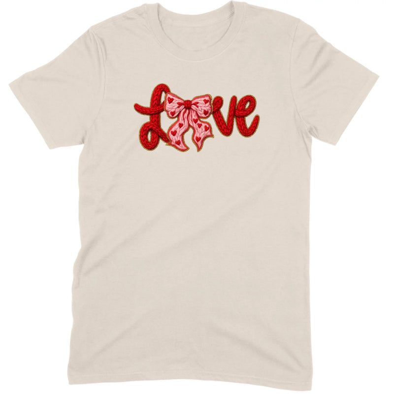 Crochet "LOVE" Heart & Bow Tee