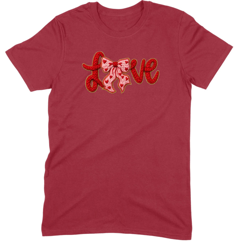 Crochet "LOVE" Heart & Bow Tee