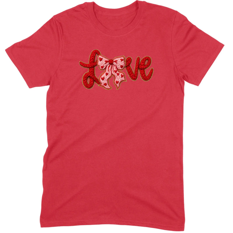 Crochet "LOVE" Heart & Bow Tee