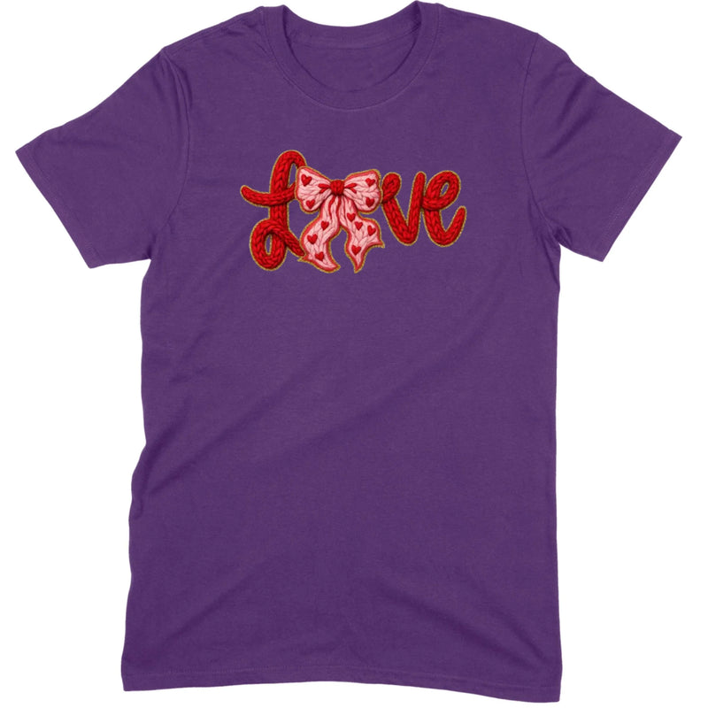 Crochet "LOVE" Heart & Bow Tee