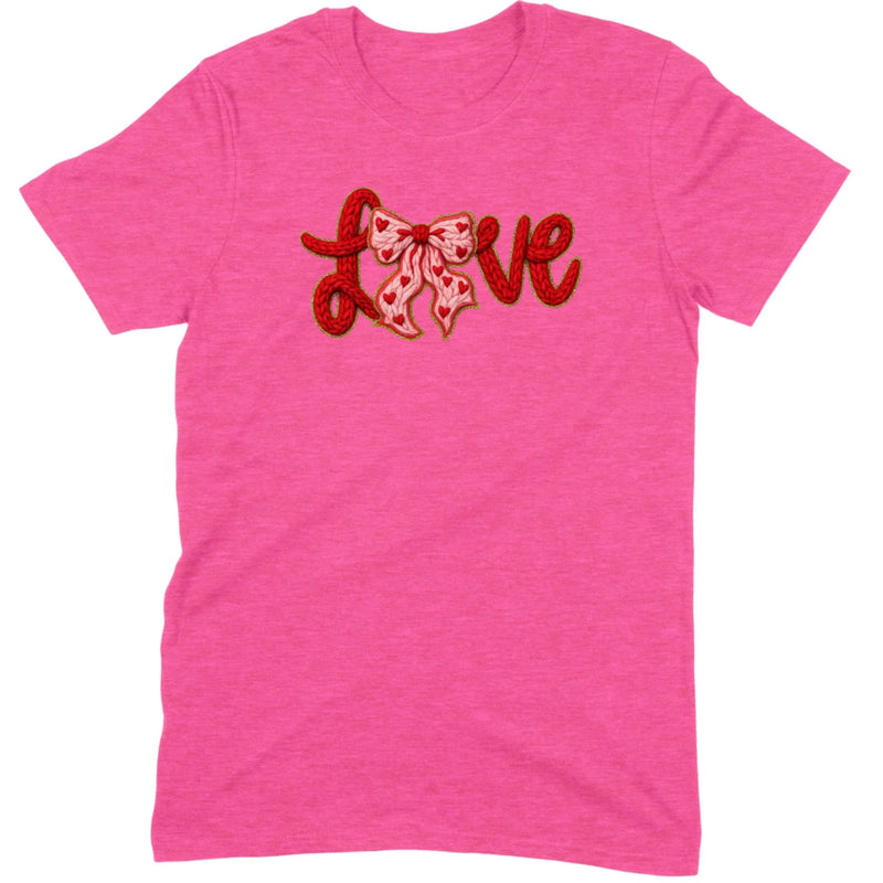 Crochet "LOVE" Heart & Bow Tee