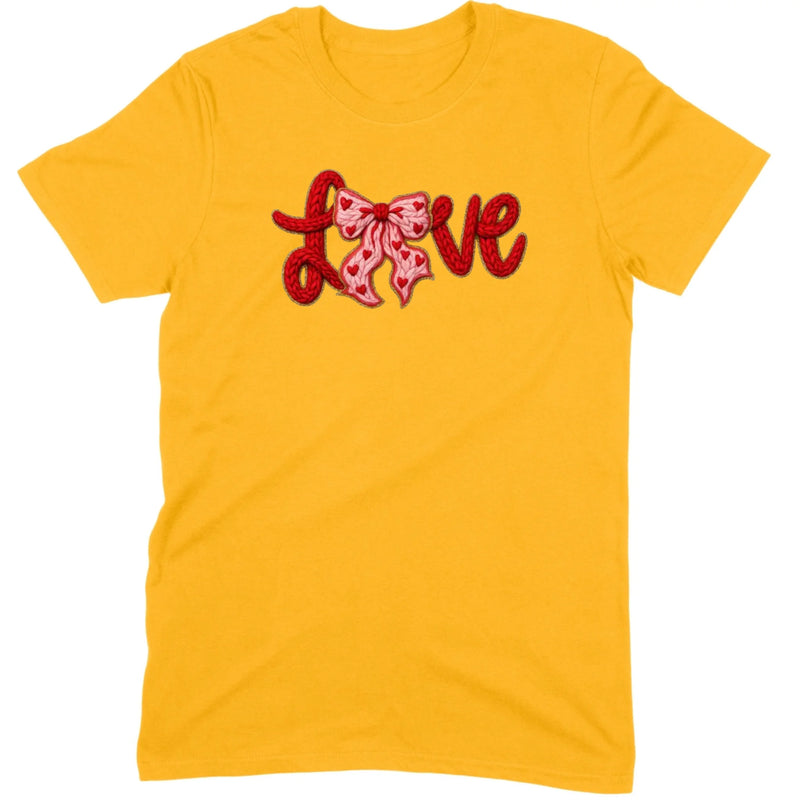 Crochet "LOVE" Heart & Bow Tee