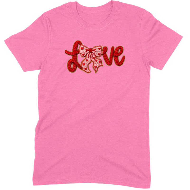 Crochet "LOVE" Heart & Bow Tee