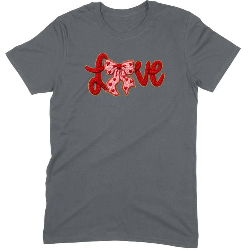 Crochet "LOVE" Heart & Bow Tee