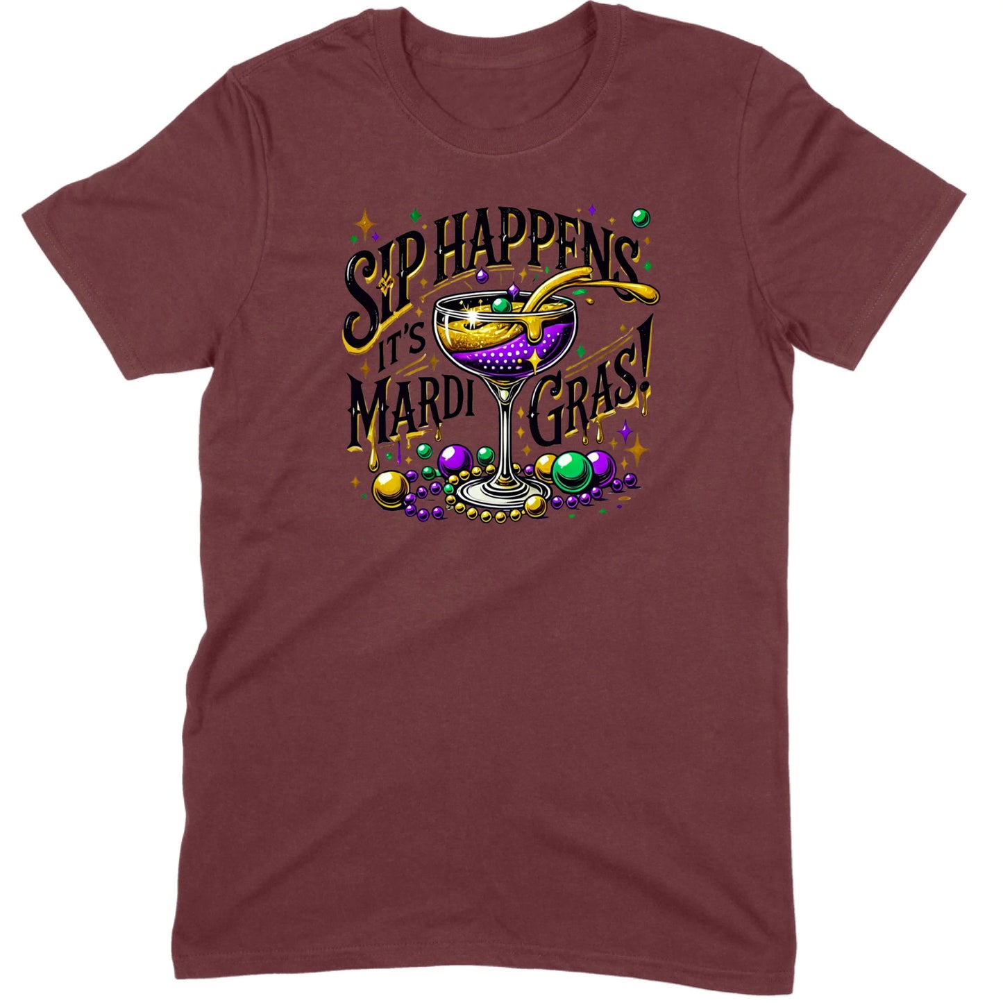 Sip Happens It’s Mardi Gras Cocktail Tee