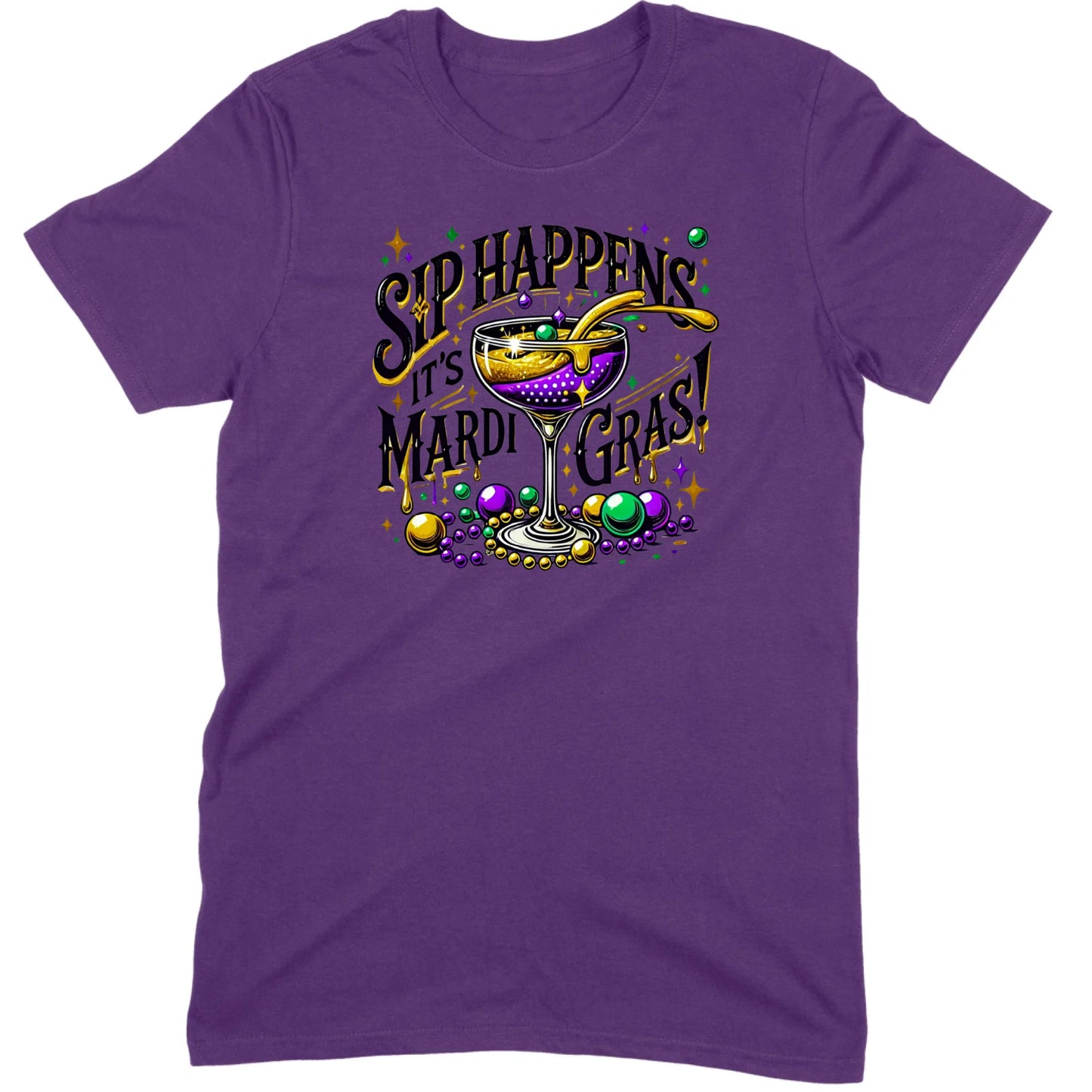 Sip Happens It’s Mardi Gras Cocktail Tee