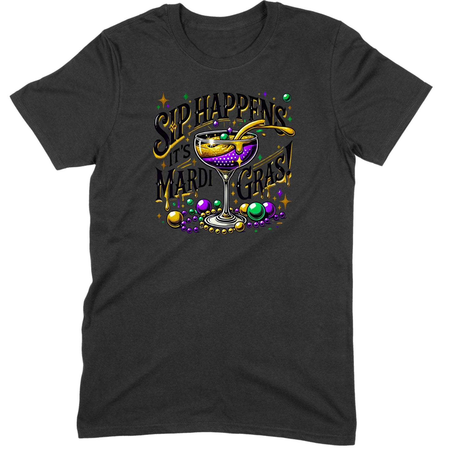 Sip Happens It’s Mardi Gras Cocktail Tee