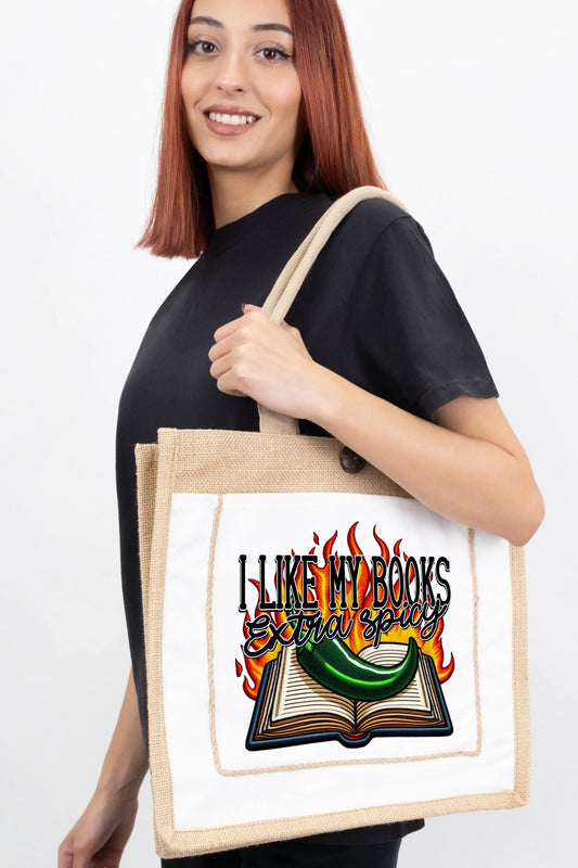 I Like My Books Extra Spicy Tote Bag