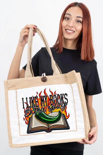 I Like My Books Extra Spicy Tote Bag