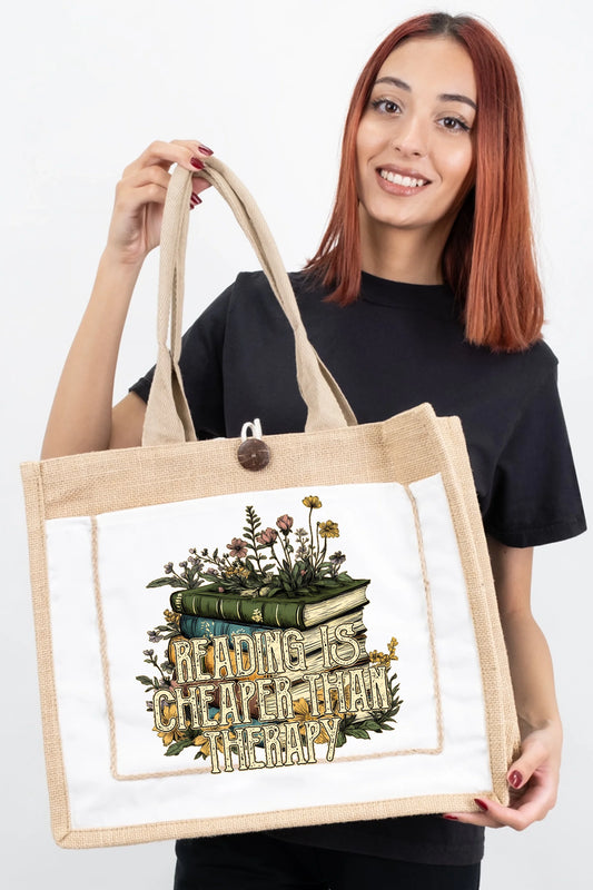 Reading is Cheaper than Therapy Tote Bag