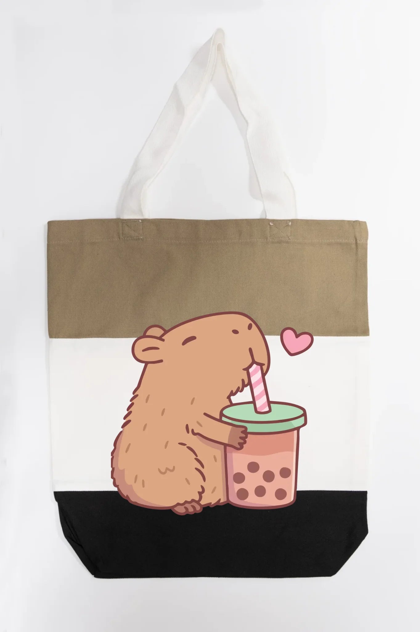 Capybara Loves Boba Tea Tote Bag