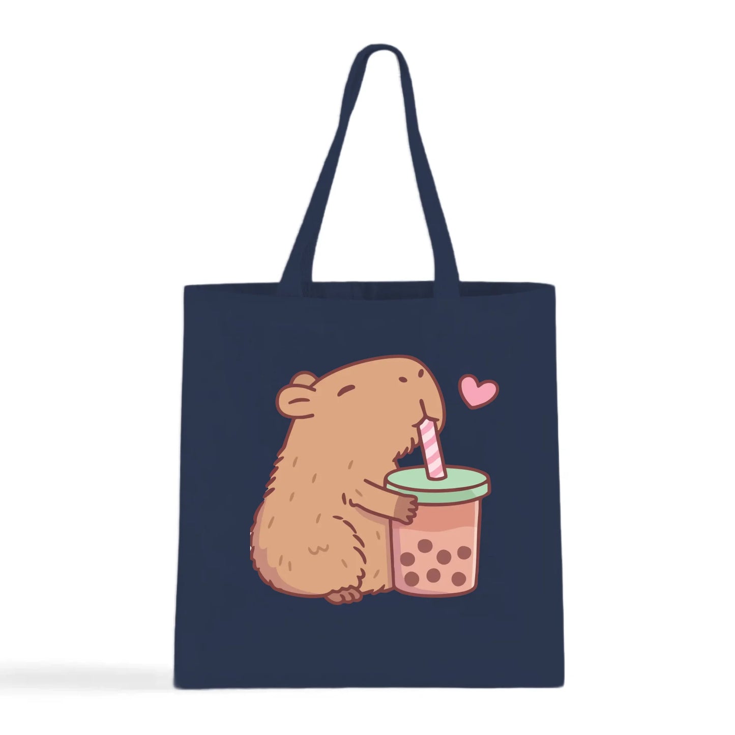 Capybara Loves Boba Tea Tote Bag