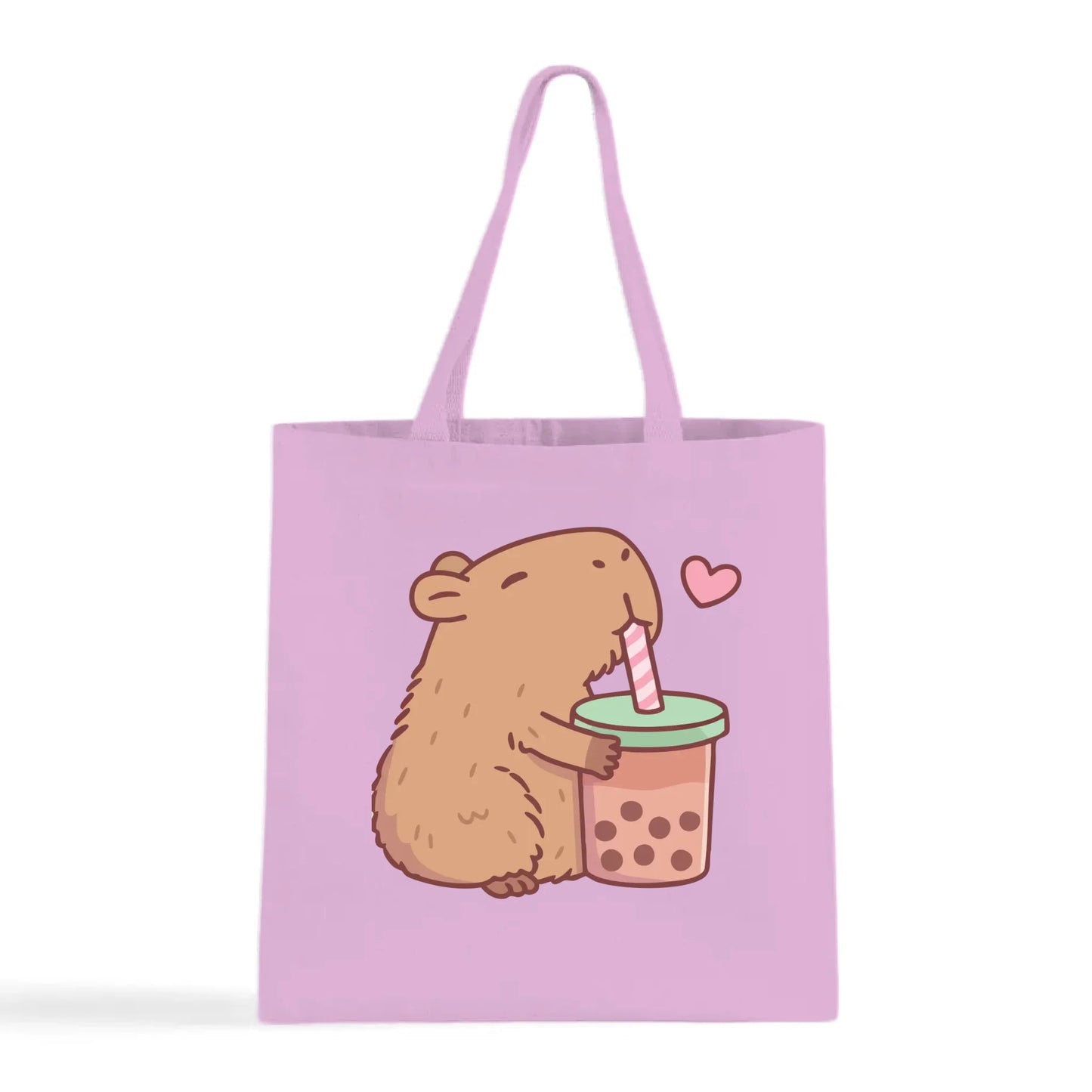 Capybara Loves Boba Tea Tote Bag