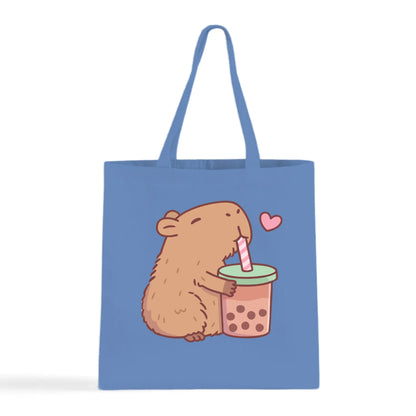 Capybara Loves Boba Tea Tote Bag