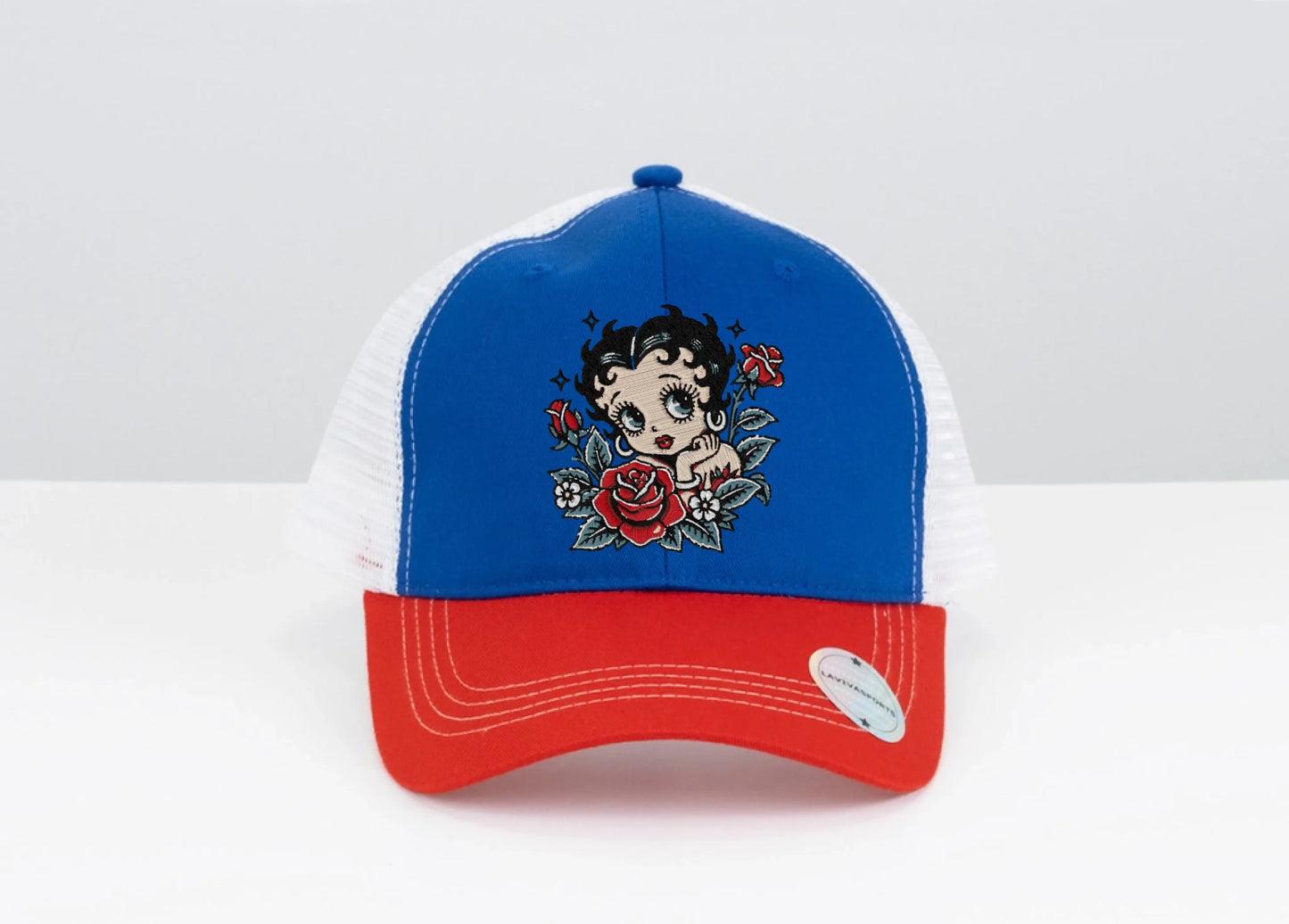 Royal Blue, Red Visor, White