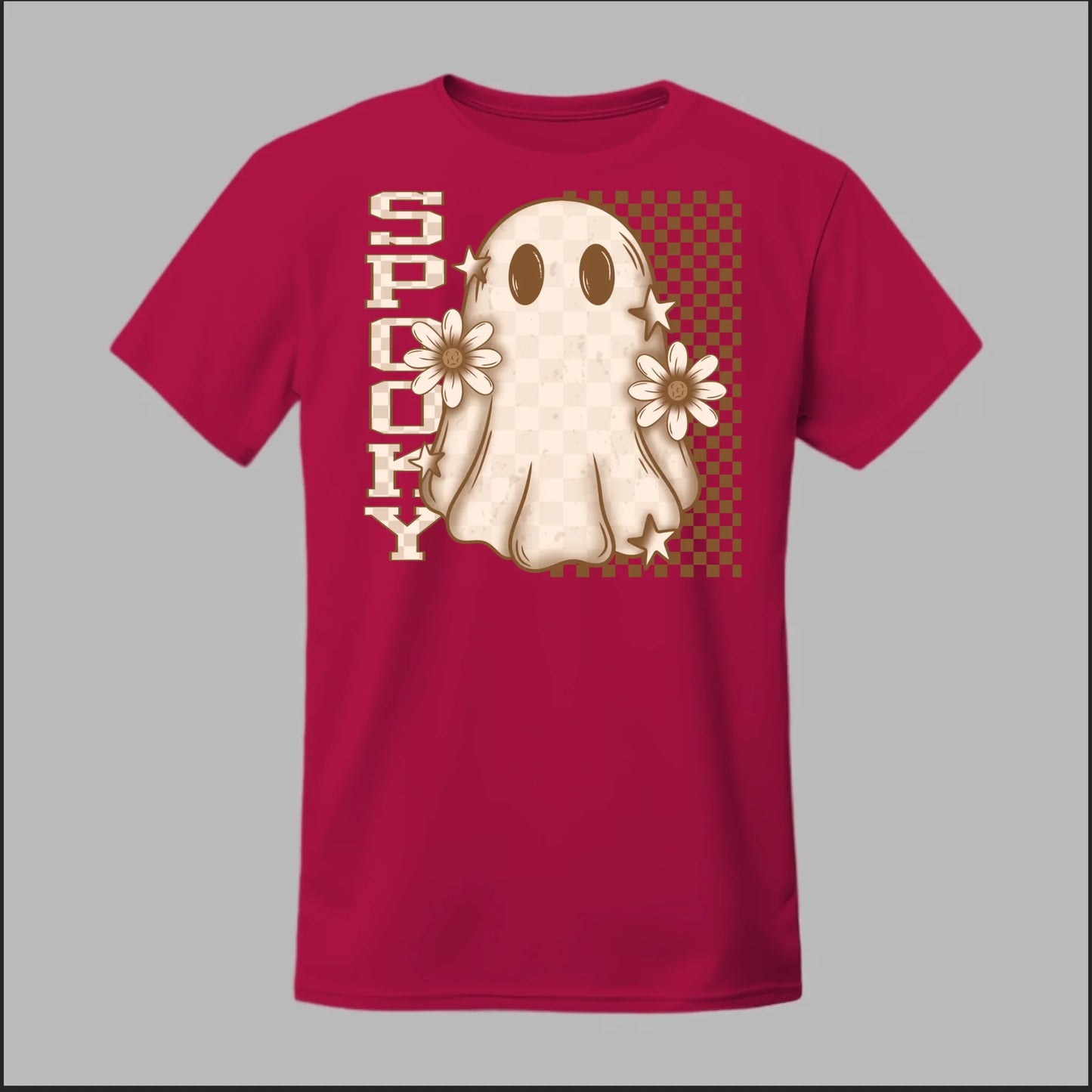 Spooky Checkered Ghost Tee