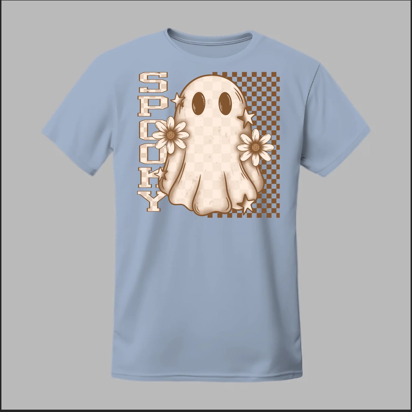 Spooky Checkered Ghost Tee