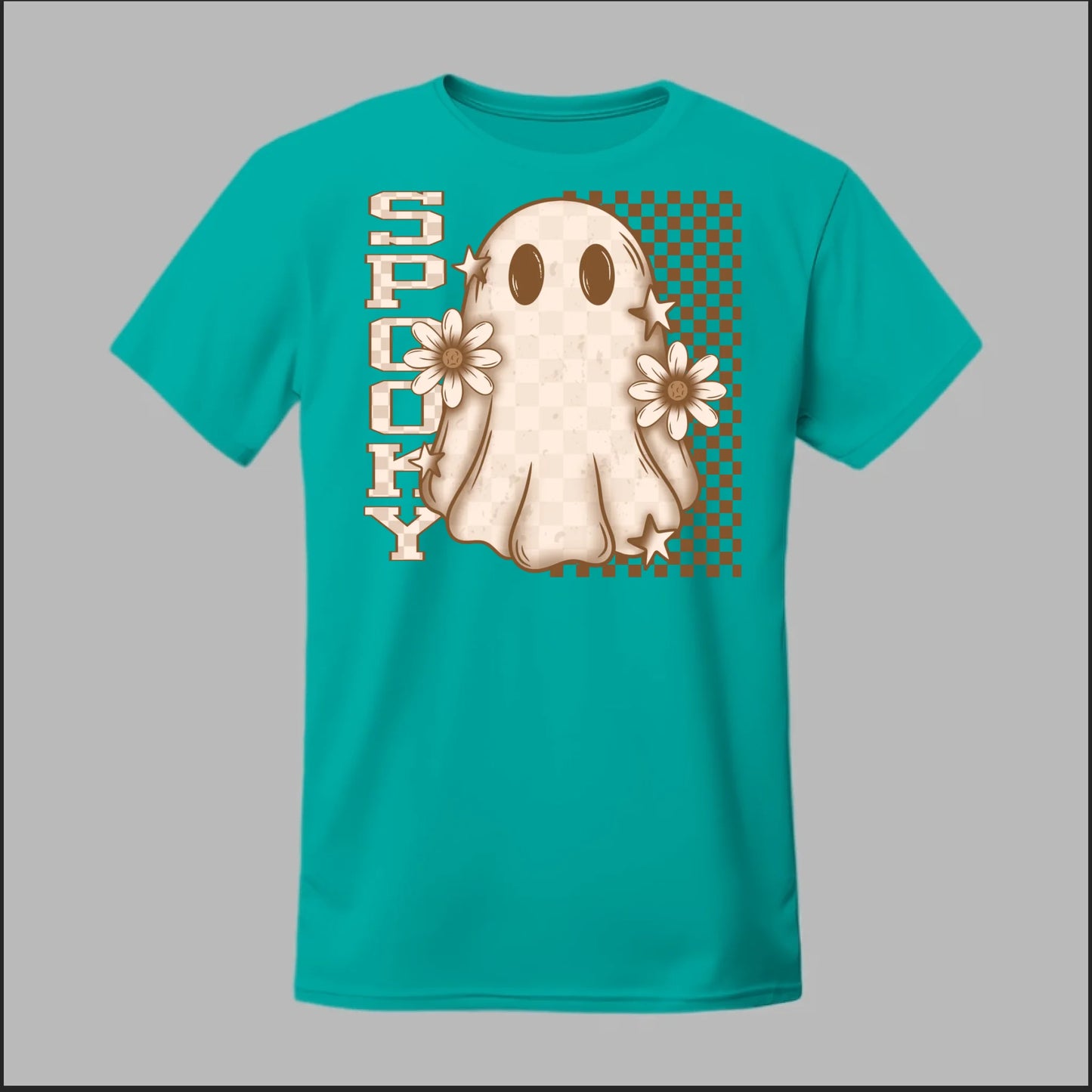 Spooky Checkered Ghost Tee