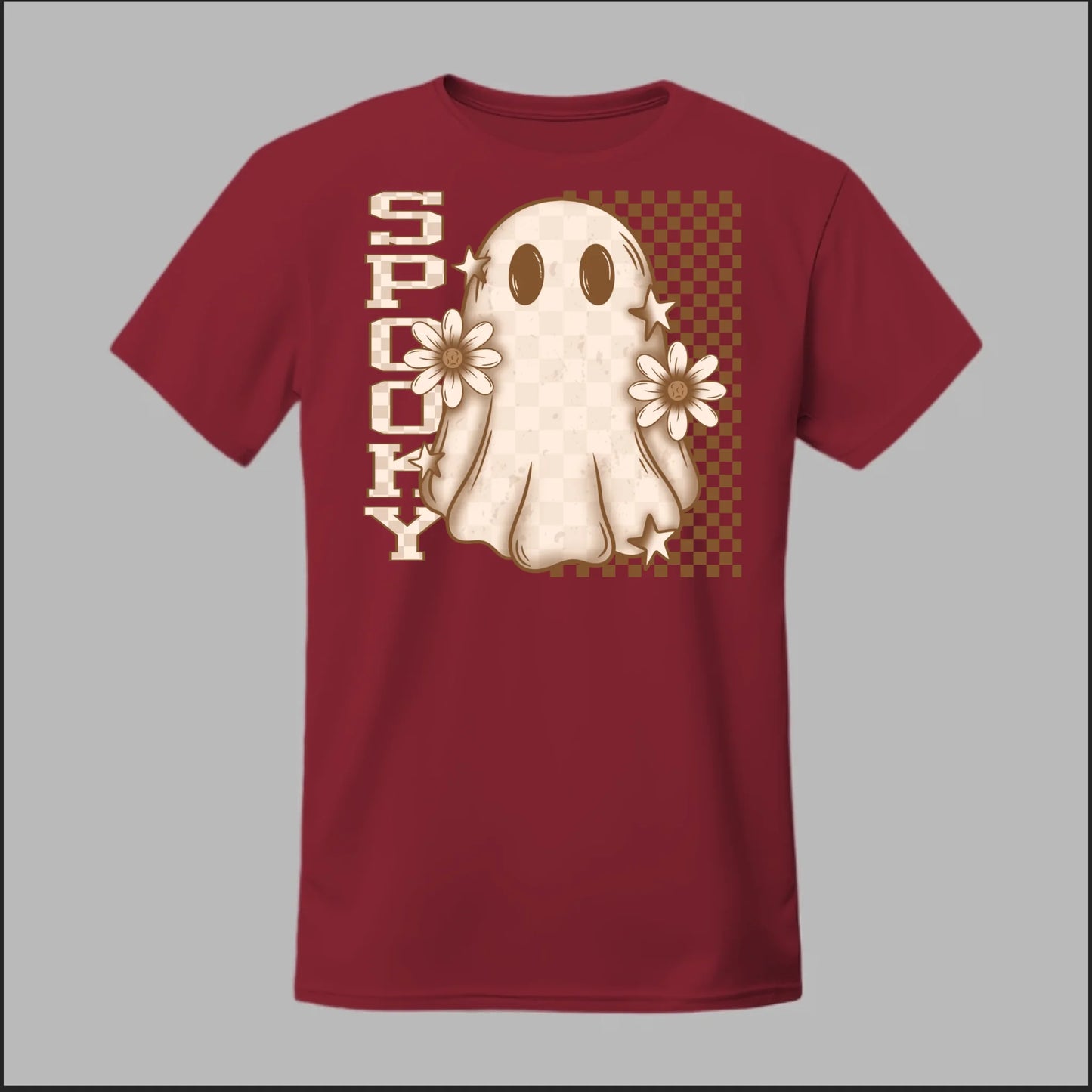 Spooky Checkered Ghost Tee