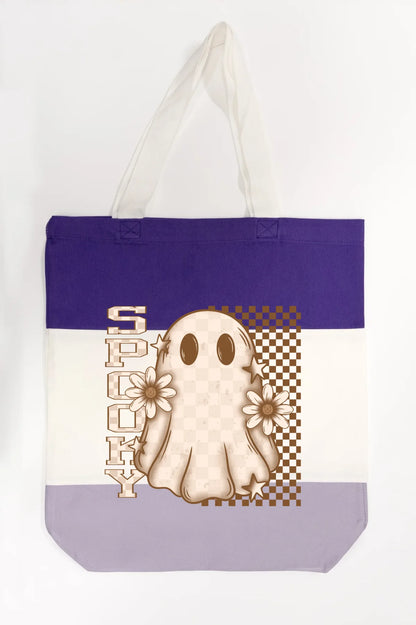 Spooky Checkered Ghost Tote Bag