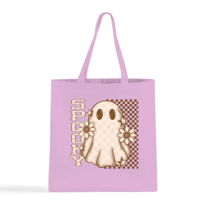 Spooky Checkered Ghost Tote Bag
