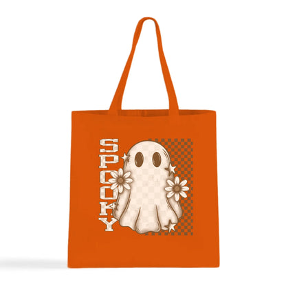 Spooky Checkered Ghost Tote Bag