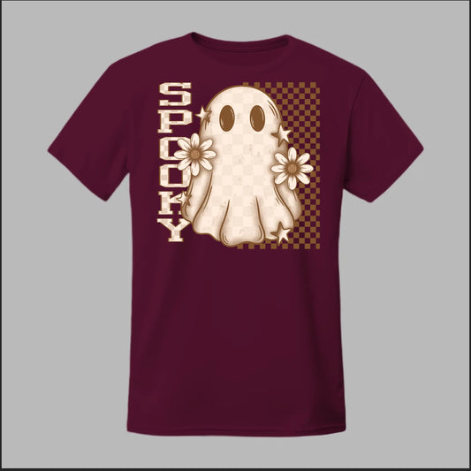 Spooky Checkered Ghost Tee