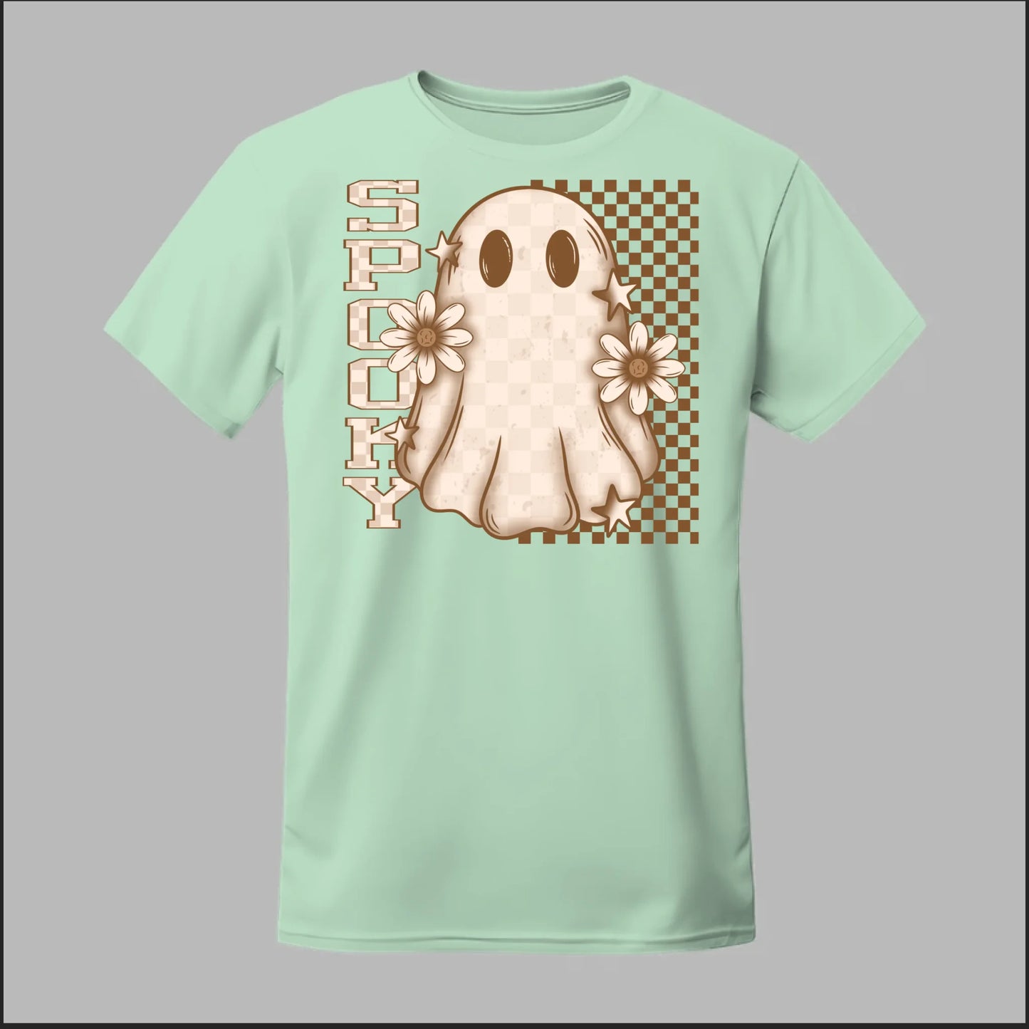Spooky Checkered Ghost Tee