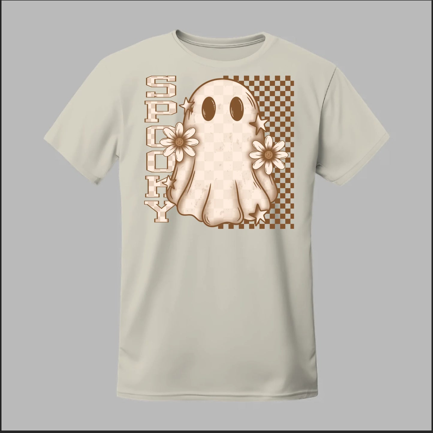 Spooky Checkered Ghost Tee