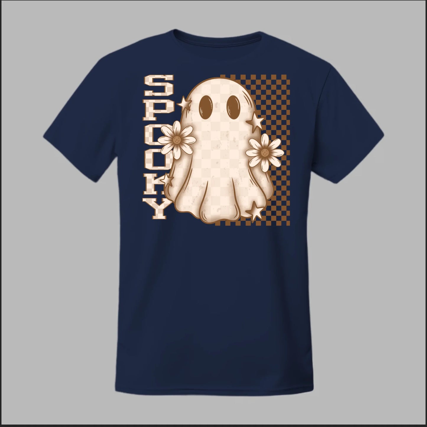 Spooky Checkered Ghost Tee