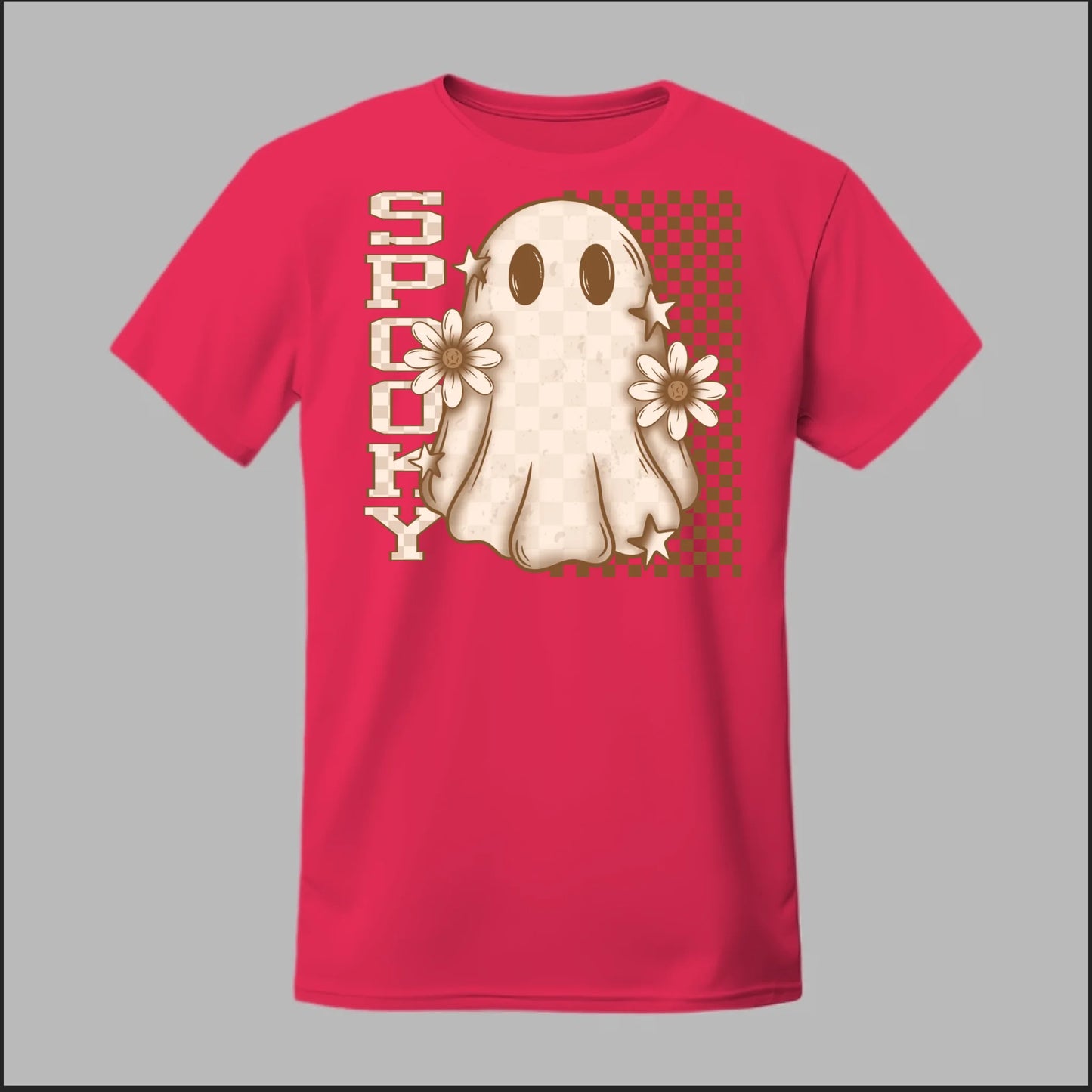 Spooky Checkered Ghost Tee
