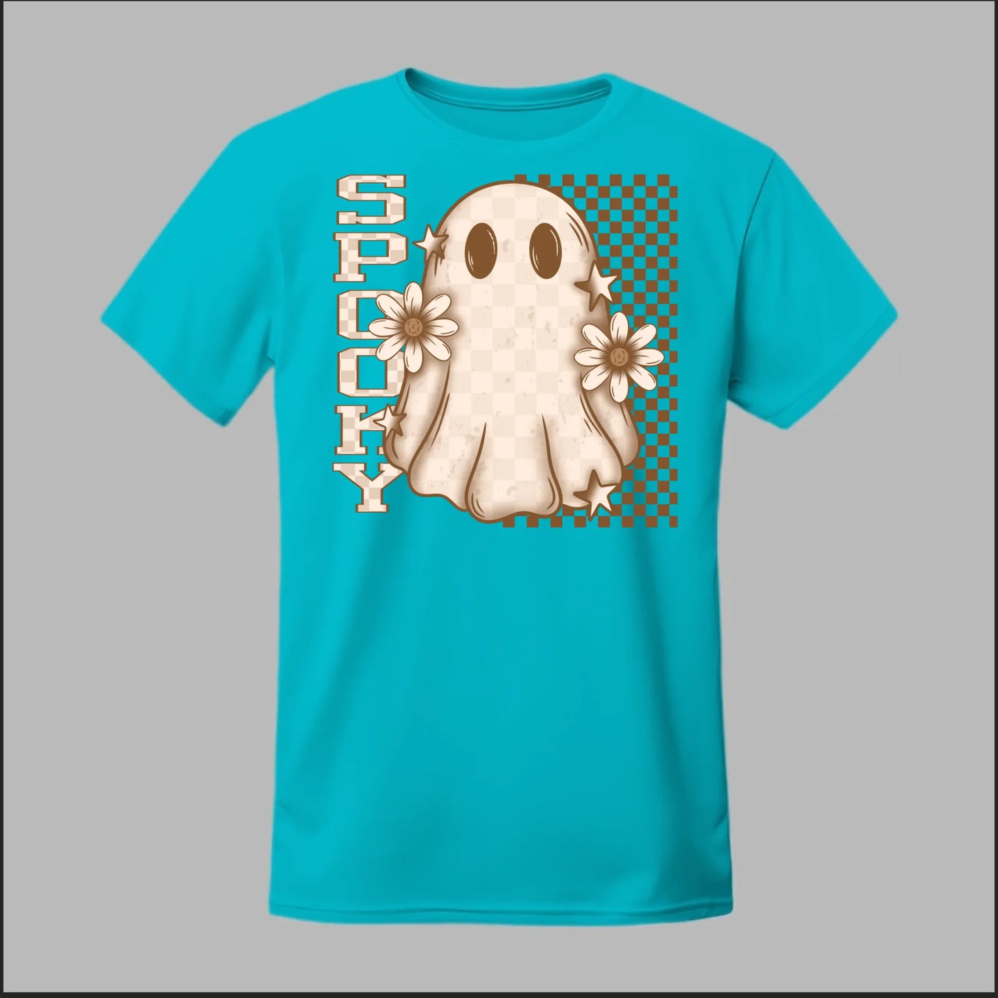Spooky Checkered Ghost Tee