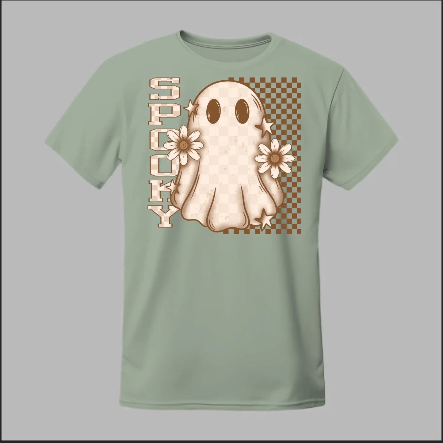 Spooky Checkered Ghost Tee