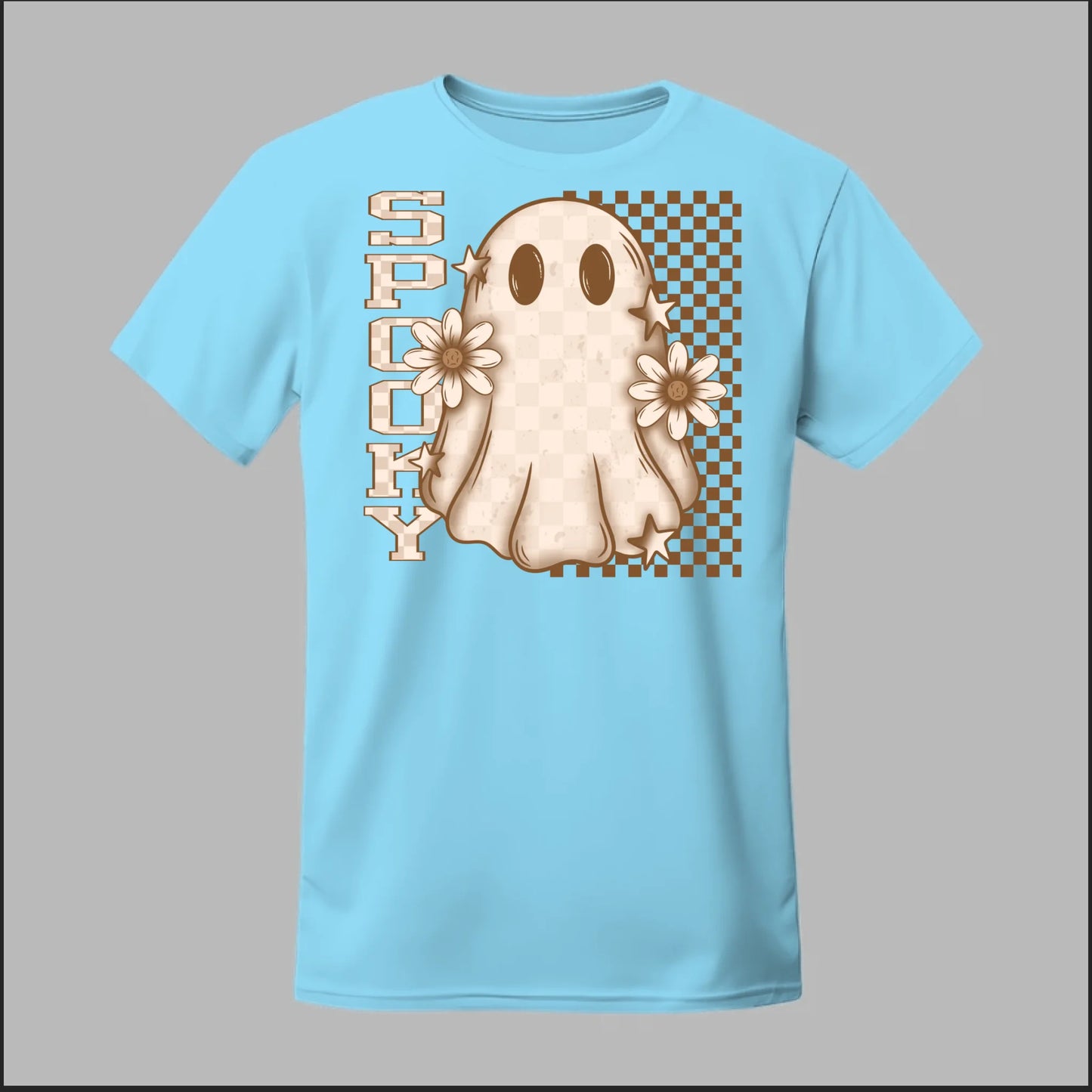 Spooky Checkered Ghost Tee