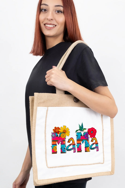 Vibrant Floral Serape Mama Tote Bag